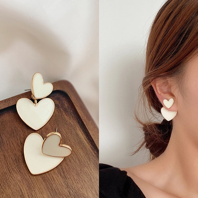 Sweet Acrylic Heart Stud Earrings