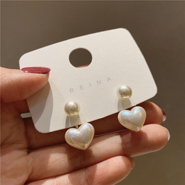 Sweet Acrylic Heart Stud Earrings