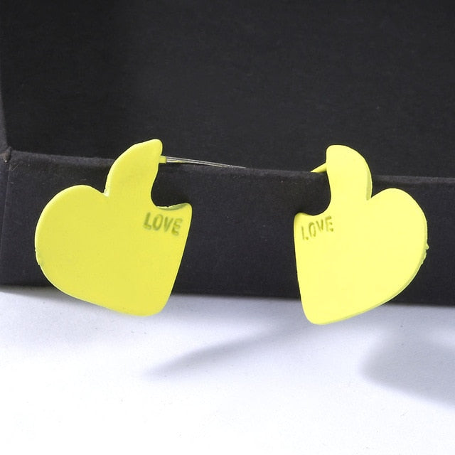 Sweet Acrylic Heart Stud Earrings