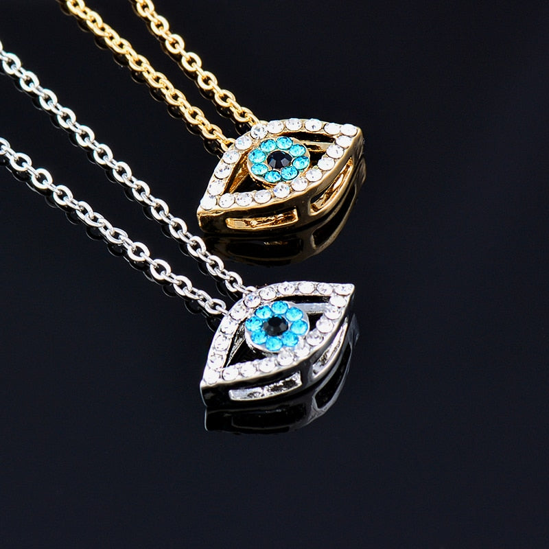 Blue Evil Eye Blue Rhinestone Eye Choker Necklace