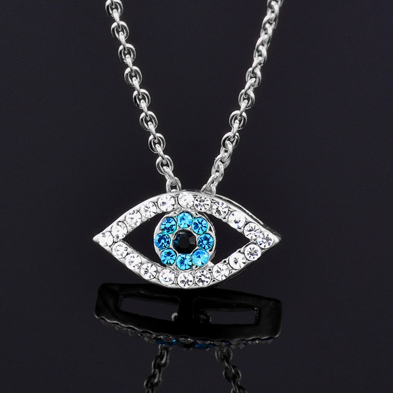 Blue Evil Eye Blue Rhinestone Eye Choker Necklace