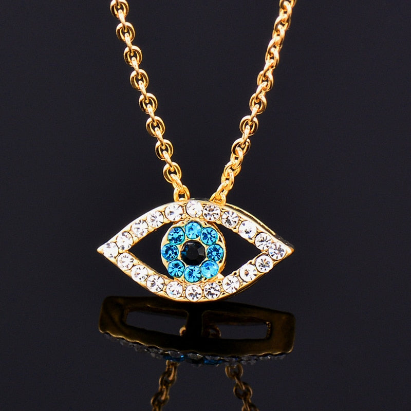 Blue Evil Eye Blue Rhinestone Eye Choker Necklace