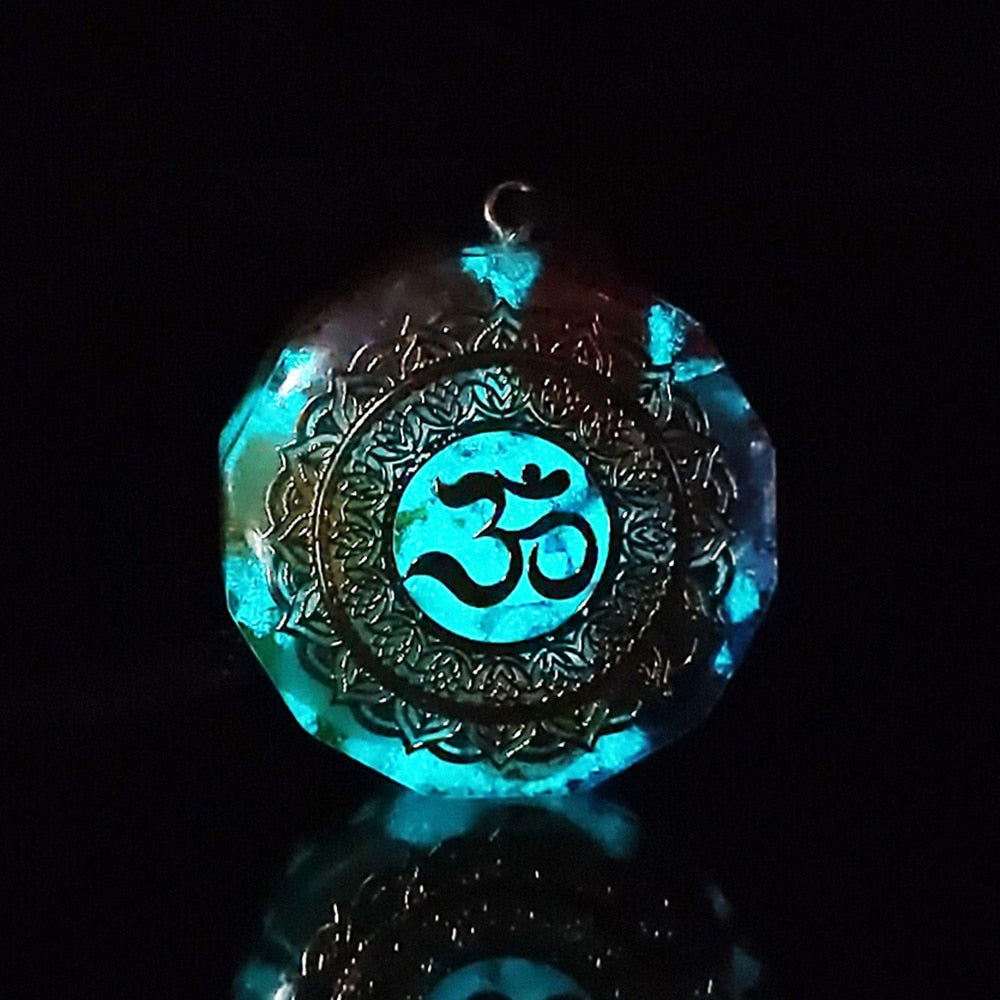 Om Symbol  Luminous Absorbs Negative  Necklace