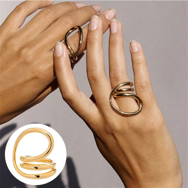 Cool Hollow Out - Twist Metal Ring