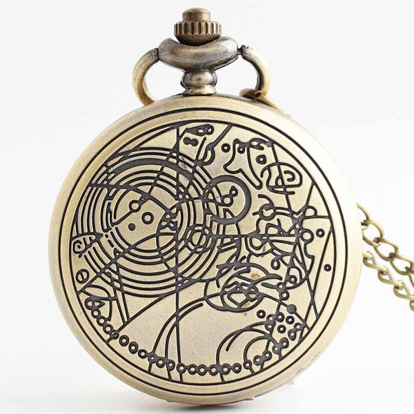 Reloj de bolsillo mecánico Steampunk de bronce vintage con llavero