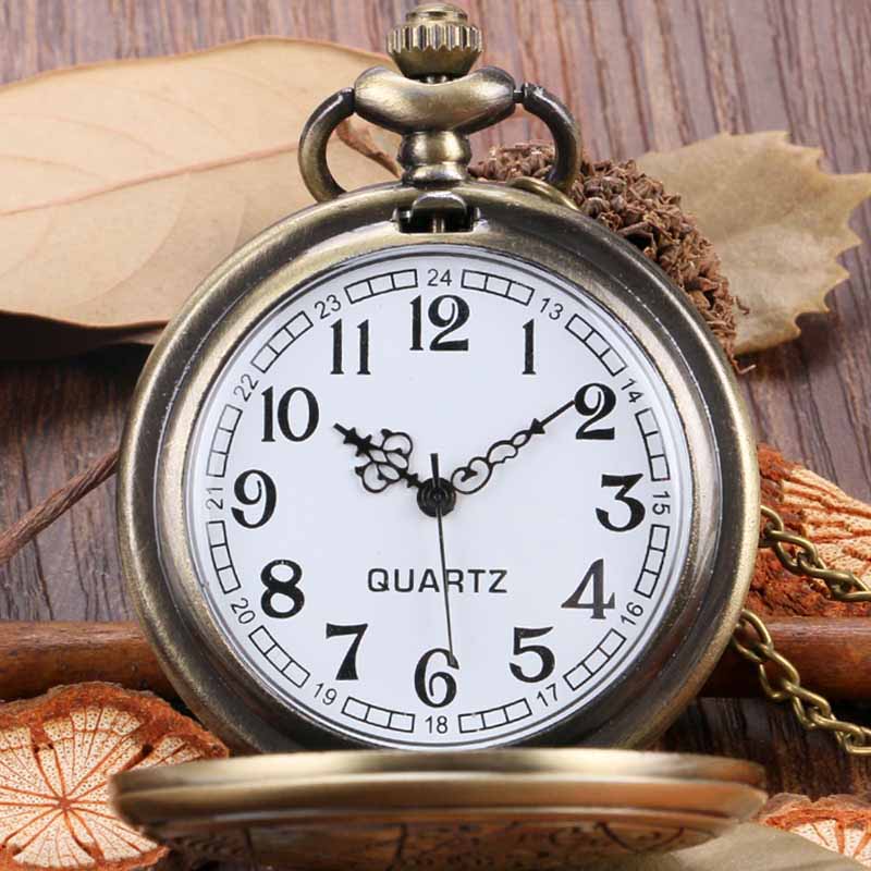 Bronze Vintage Hand Wind With Keychain Steampunk Mechanical Pocket Watch
