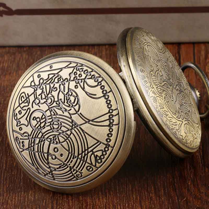 Bronze Vintage Hand Wind With Keychain Steampunk Mechanical Pocket Watch