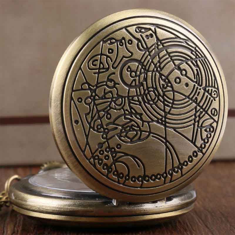 Bronze Vintage Hand Wind With Keychain Steampunk Mechanical Pocket Watch