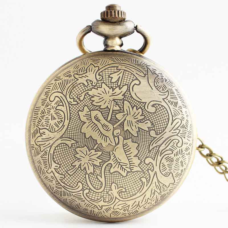 Bronze Vintage Hand Wind With Keychain Steampunk Mechanical Pocket Watch