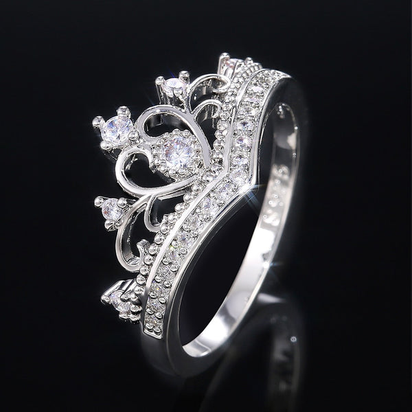 Anillos de corona de promesa de moda para mujeres