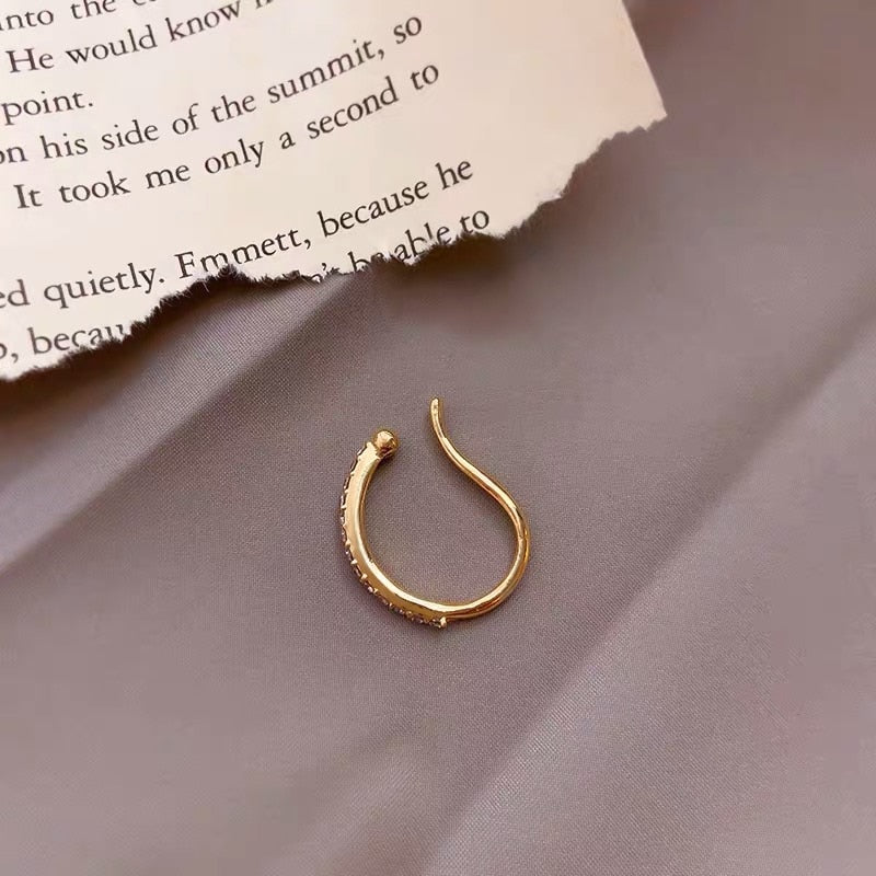 Minimalist Simulated Round Small Pearl Ear Cuff Earrings For Women