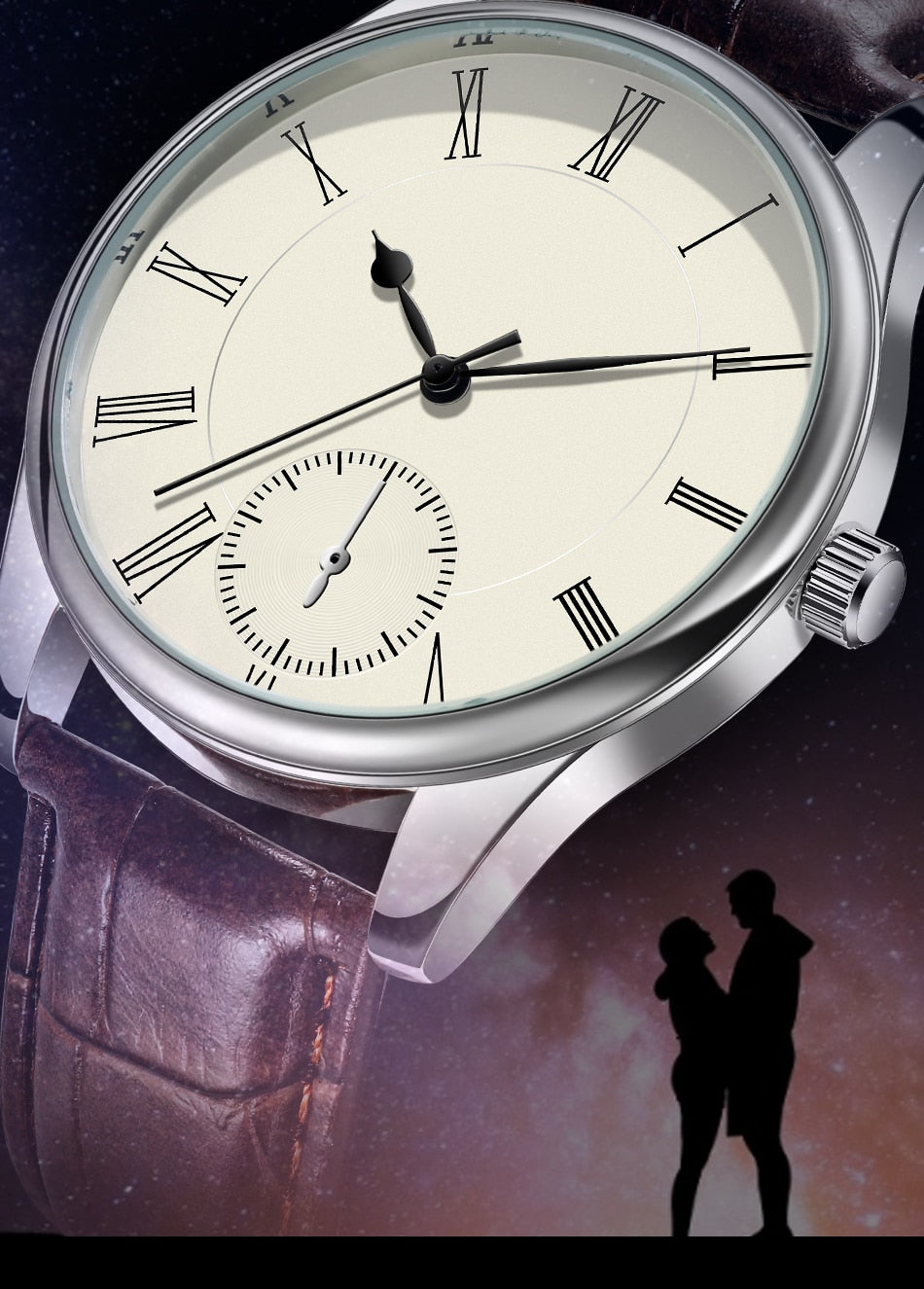 Classic Man Watches Crocodile Leather Strap Light