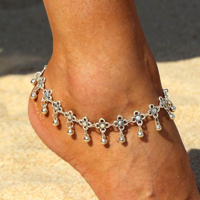 Bohemia Alloy Chain Anklet Flower Design Summer Beach Ankles