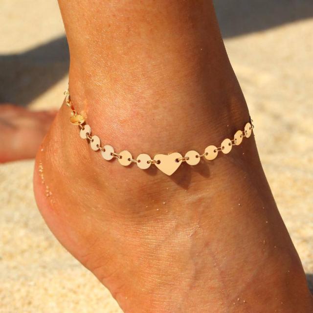 Bohemia Alloy Chain Anklet Flower Design Summer Beach Ankles