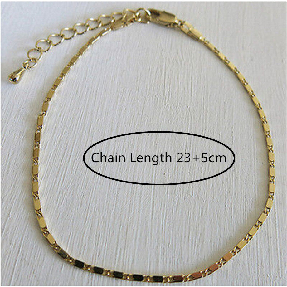 Simple Woman Anklets Casual/Sporty Gold Silver Color Chain