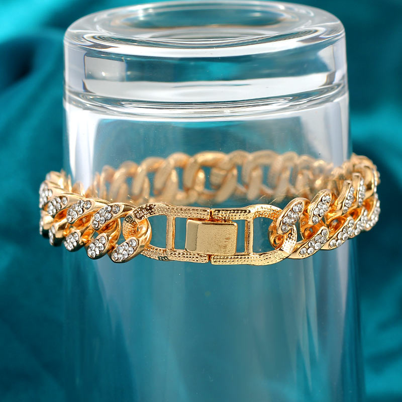 Luxury 12mm Iced Out Cuban Link Chain Bracelet for Women