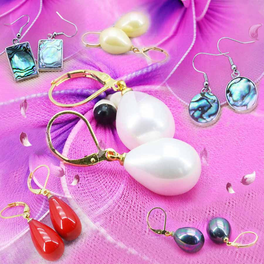 10mm White Round Shell Pearl Beads Necklace Bracelet Earrings Sets