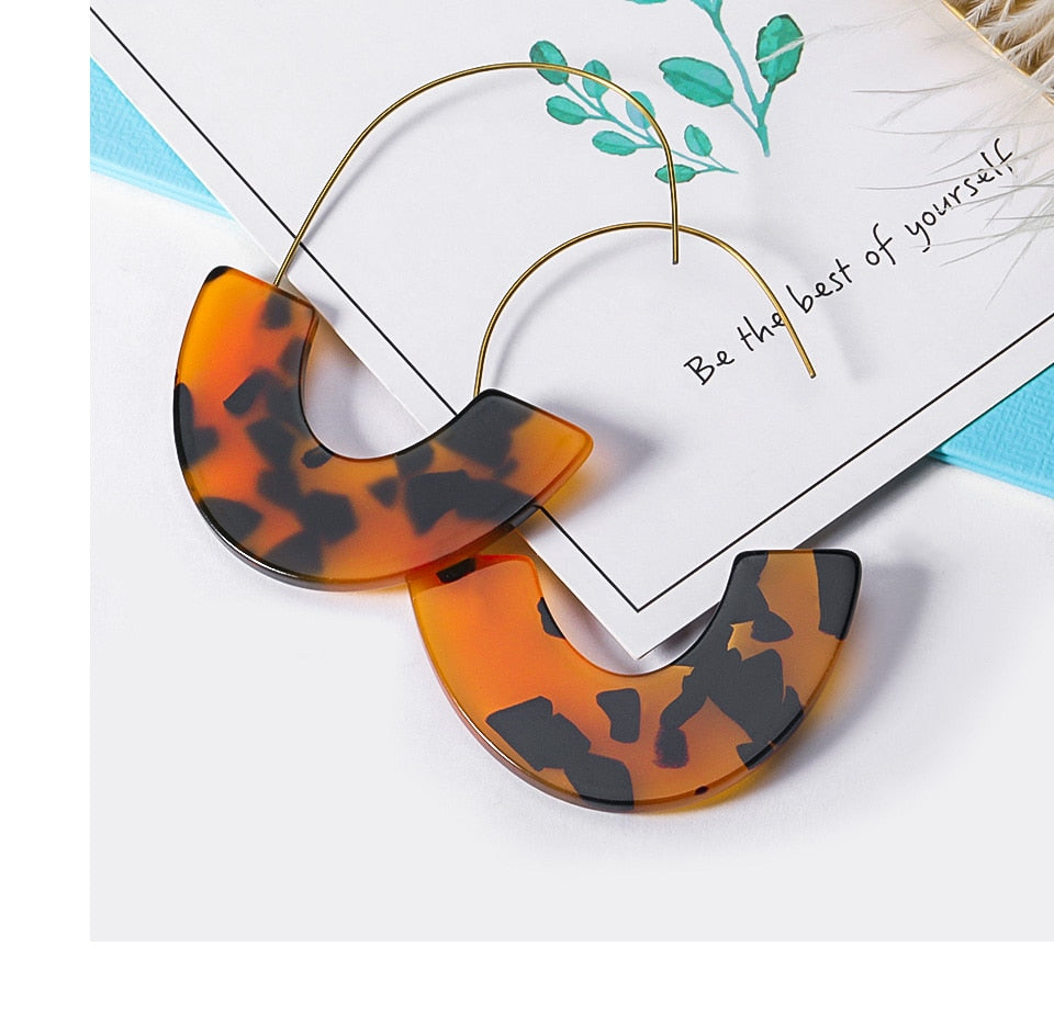 Geometric Acrylic Fashion Statement Drop Earrings