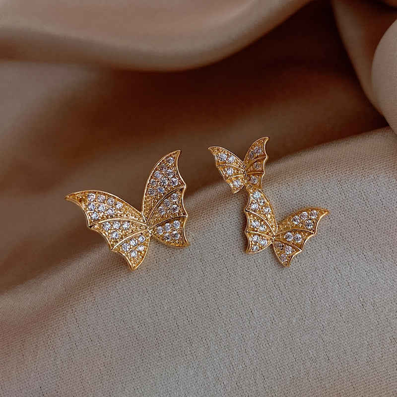 New Fashion Cute Gold Color Butterfly earring For Women