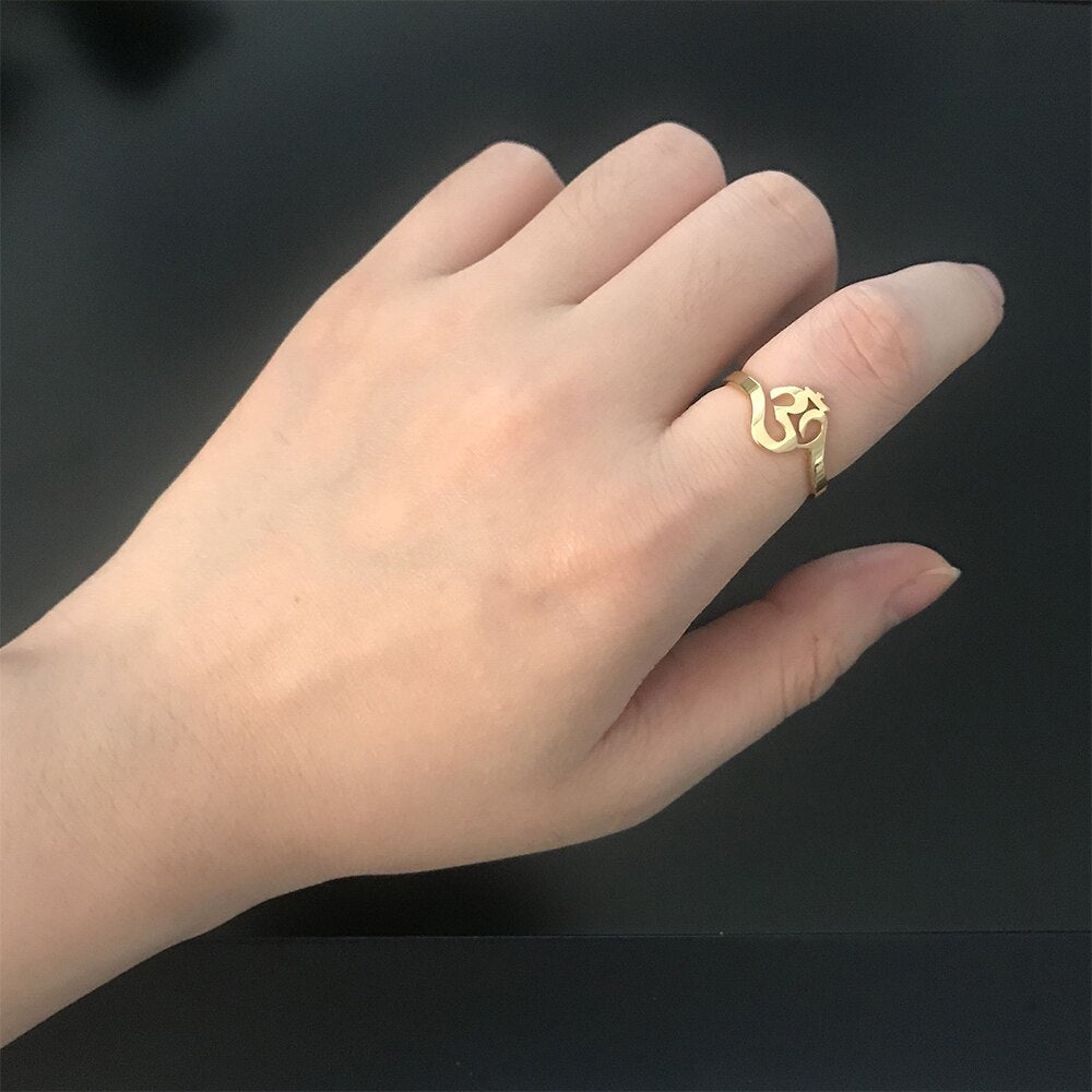 Buddhism Hindu Yoga Om Aum Rings For Women