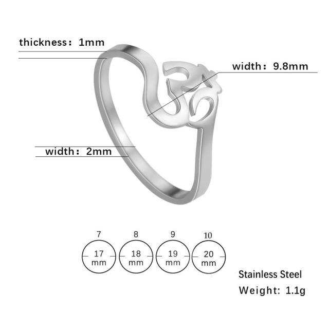 Buddhism Hindu Yoga Om Aum Rings For Women
