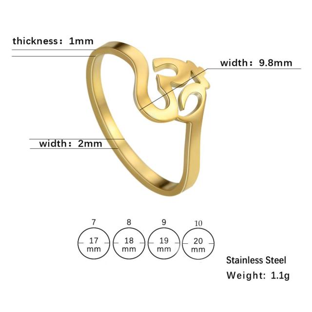 Buddhism Hindu Yoga Om Aum Rings For Women