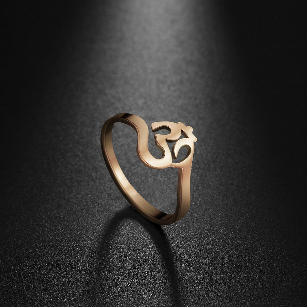 Buddhism Hindu Yoga Om Aum Rings For Women