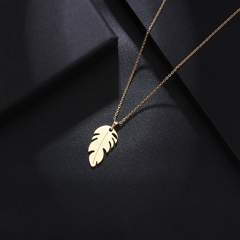 Feather Shape Necklace Bracelet Earring Lover's Sets For Women