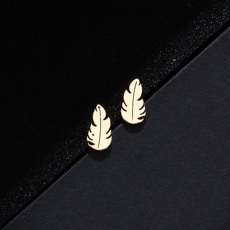 Feather Shape Necklace Bracelet Earring Lover's Sets For Women