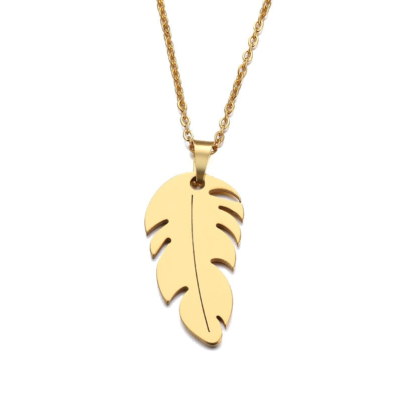 Feather Shape Necklace Bracelet Earring Lover's Sets For Women