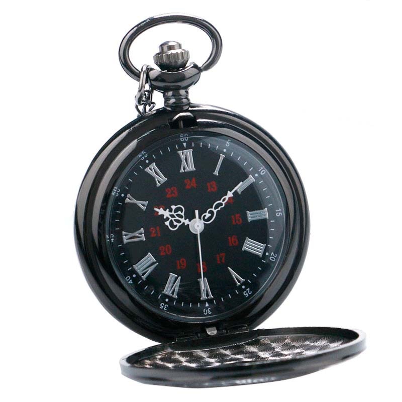 Dual Display Clamshell Rome Retro Hollow Imitation Mechanical Pocket Watch