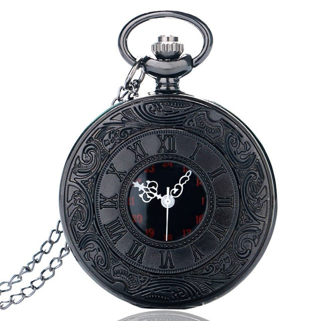 Dual Display Clamshell Rome Retro Hollow Imitation Mechanical Pocket Watch