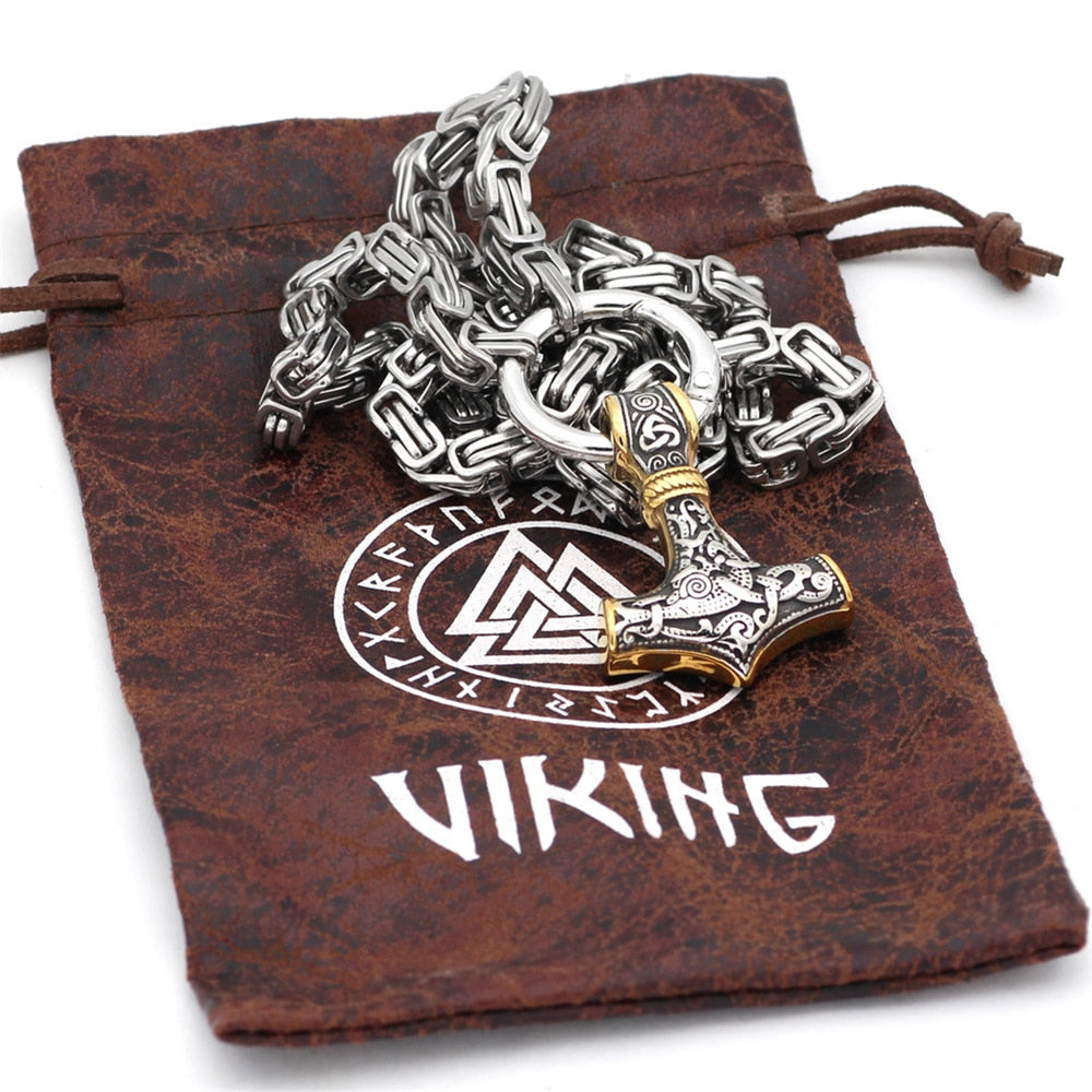 Viking Wolf Head Stainless Steel Pendant