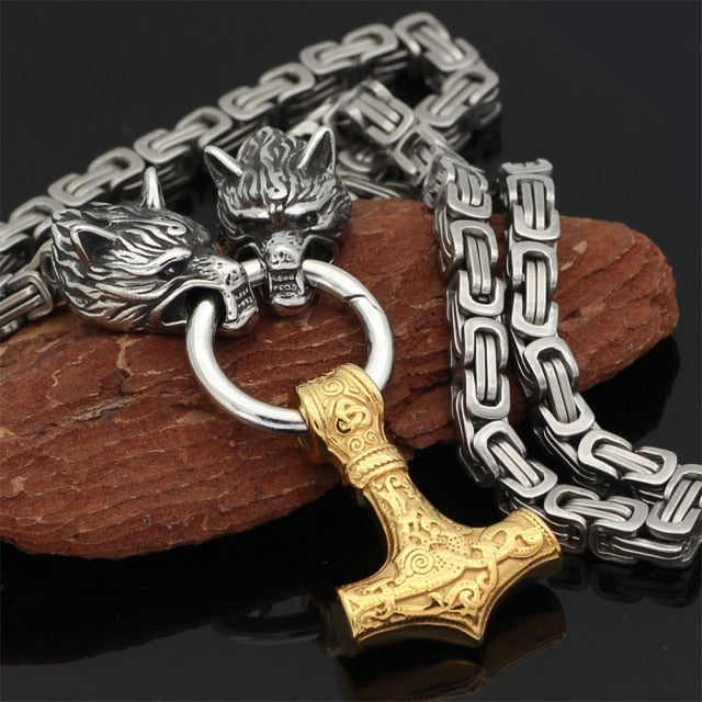 Viking Wolf Head Stainless Steel Pendant