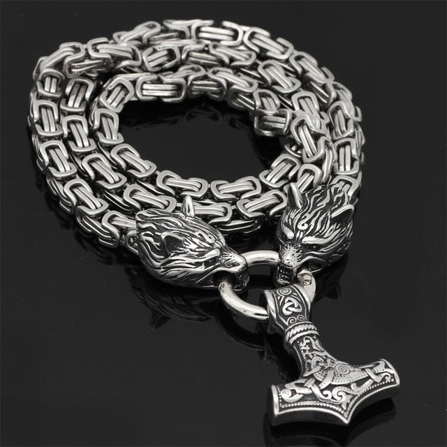 Viking Wolf Head Stainless Steel Pendant