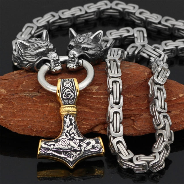Viking Wolf Head Stainless Steel Pendant