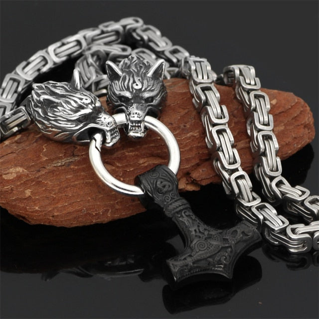 Viking Wolf Head Stainless Steel Pendant