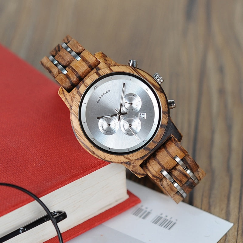 Lovers Couple Wood and Steel Combined Wooden Watch