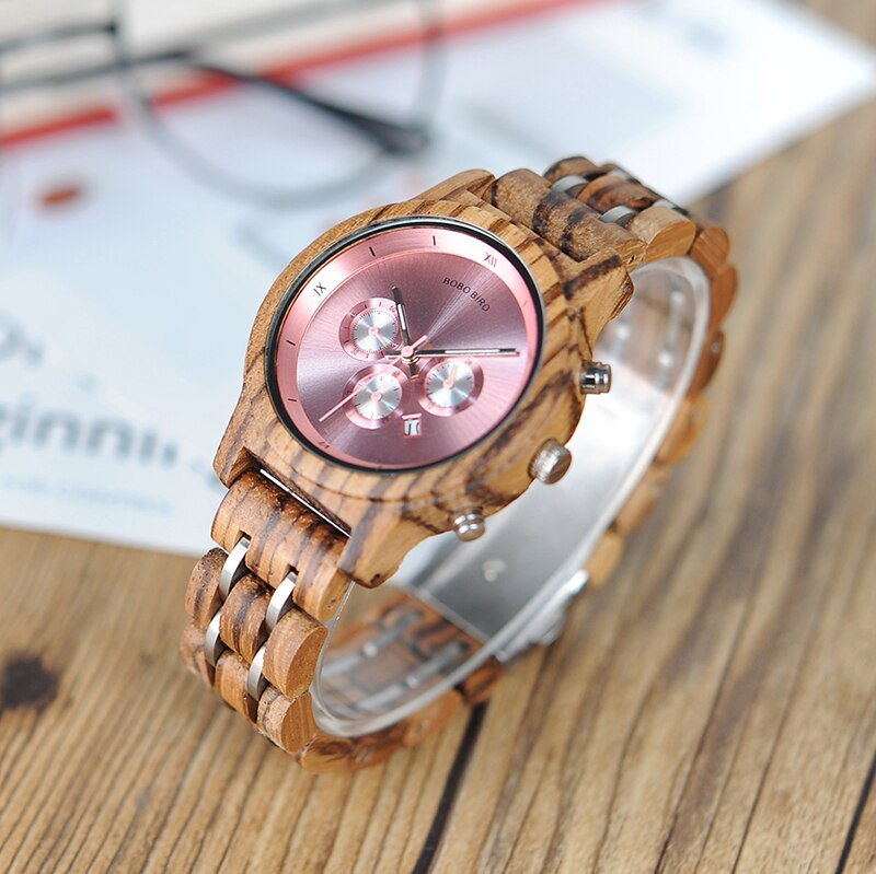 Lovers Couple Wood and Steel Combined Wooden Watch