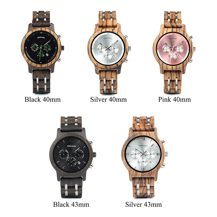 Lovers Couple Wood and Steel Combined Wooden Watch