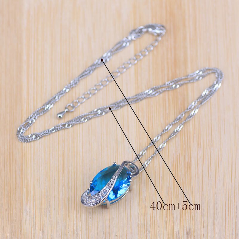 sky blue princess crystal jewelry  silver Color wedding costume jewelry sets