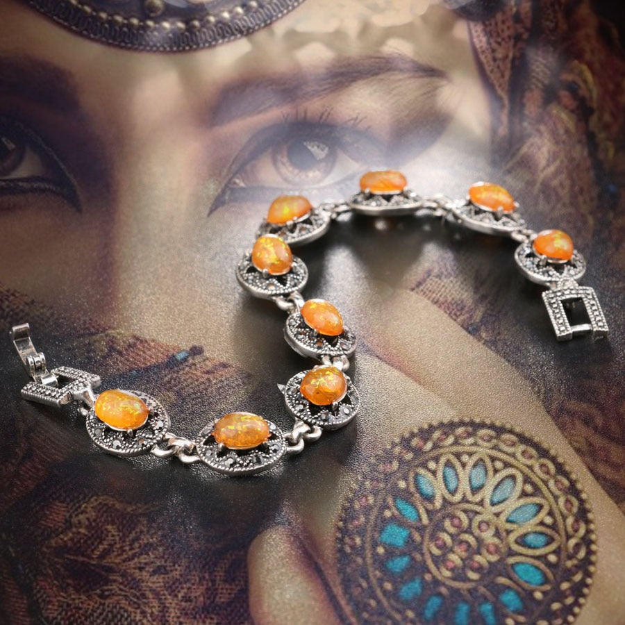 New Blue Opal Bracelet Vintage Crystal Bracelets