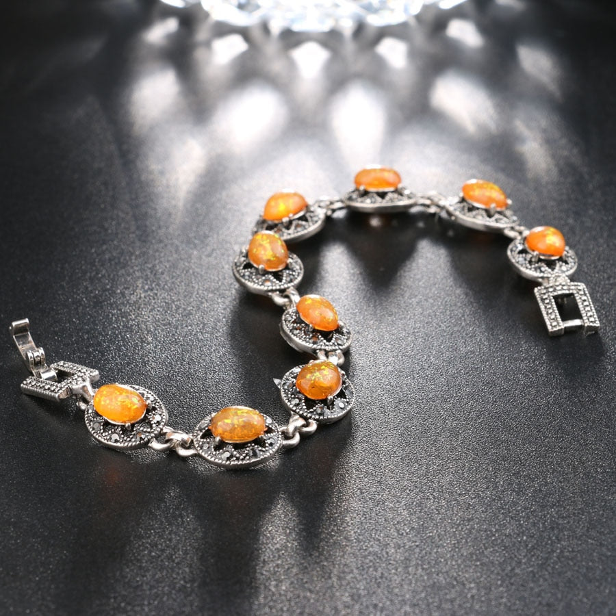 New Blue Opal Bracelet Vintage Crystal Bracelets