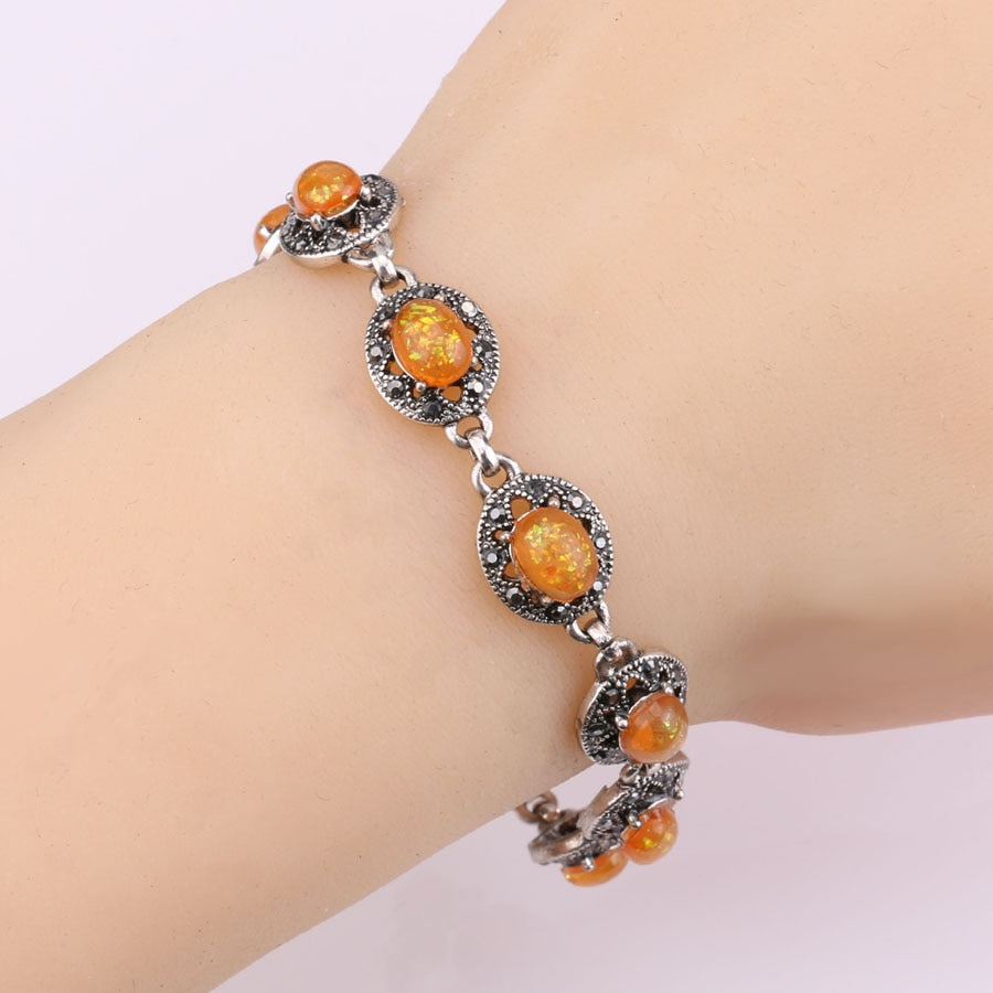 New Blue Opal Bracelet Vintage Crystal Bracelets