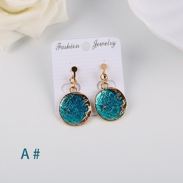 Korea Style Asymmetrical Fresh Enamel  Earrings