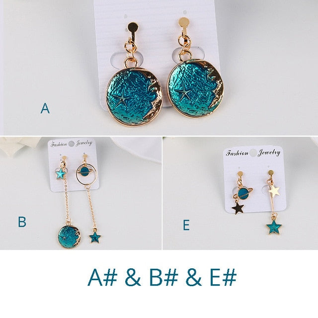 Korea Style Asymmetrical Fresh Enamel  Earrings