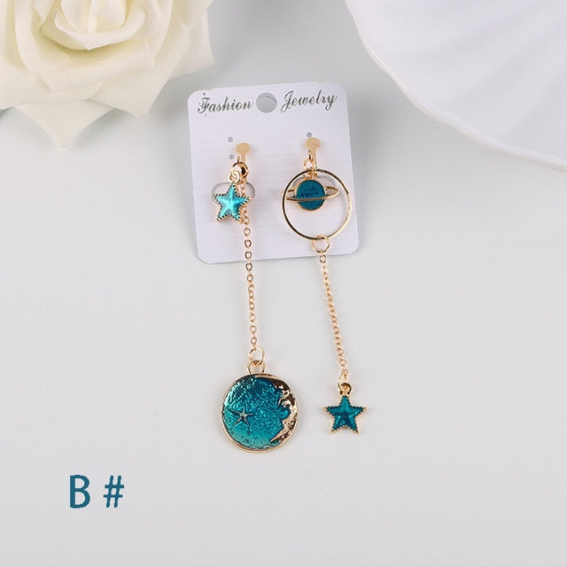 Korea Style Asymmetrical Fresh Enamel  Earrings