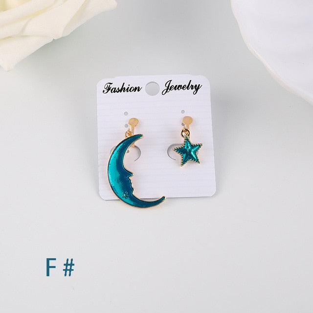 Korea Style Asymmetrical Fresh Enamel  Earrings