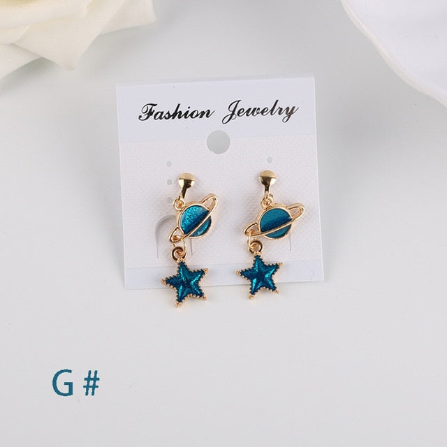 Korea Style Asymmetrical Fresh Enamel  Earrings