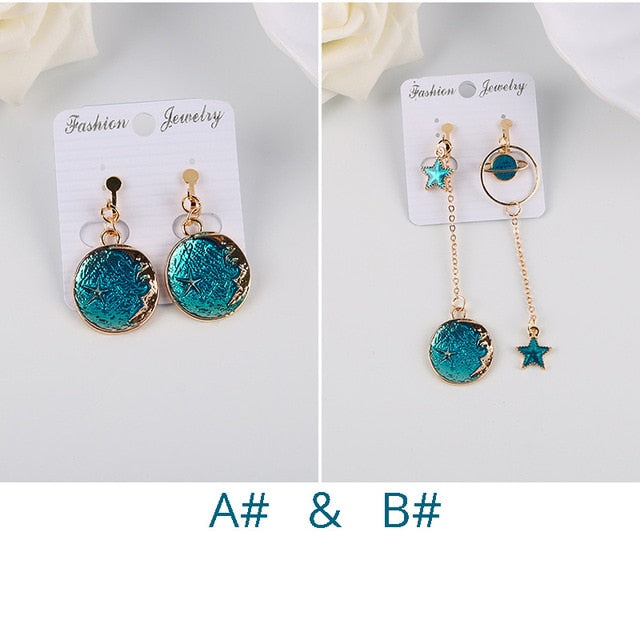 Korea Style Asymmetrical Fresh Enamel  Earrings